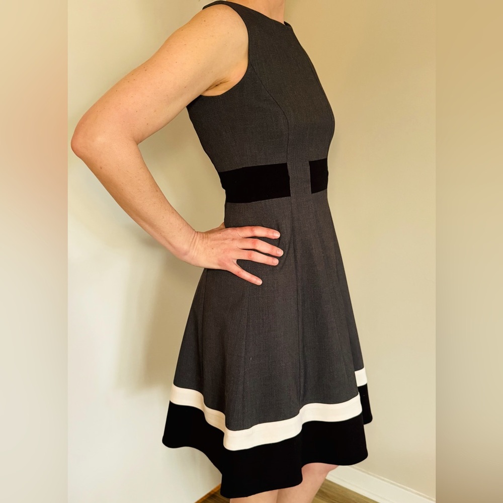 Elegant Gray and Black Women's Dress Calvin Klein